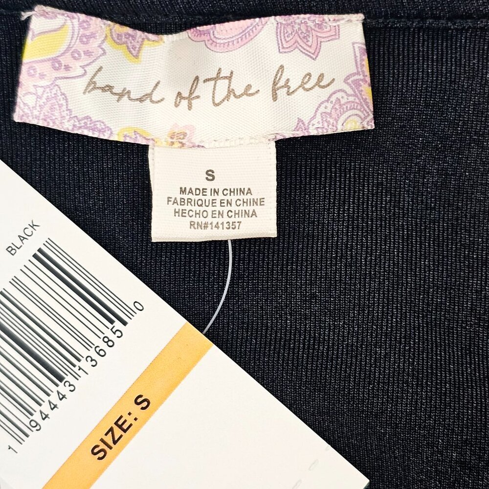 Band Of The Free Black Cowl Neck Long Sleeve Body Suit Women's Size Small NWT - Picture 8 of 14